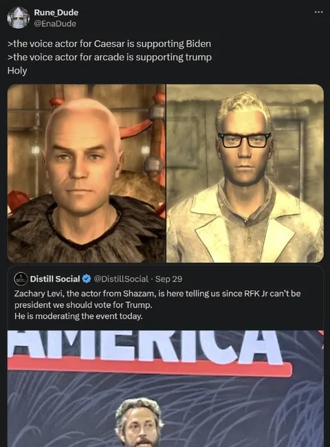 Fallout Voice Actors Support Biden and Trump