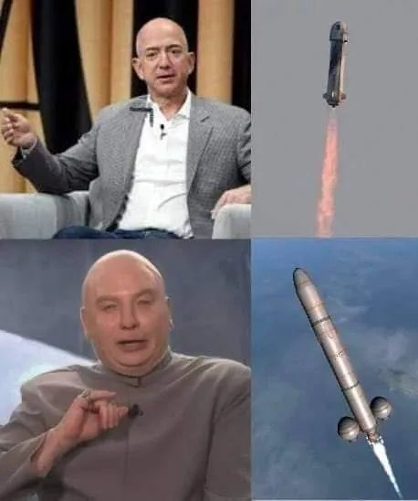 Безос и доктор Зло запускают ракеты