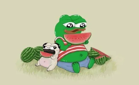 Пепе с арбузом и собакой