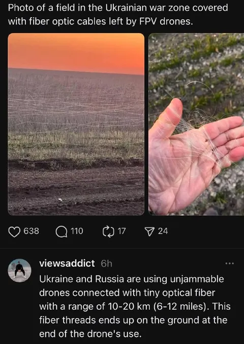Ukraine Fiber Optic Drone Field