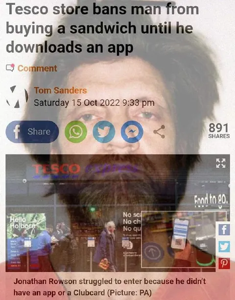 Tesco App Sandwich Ban