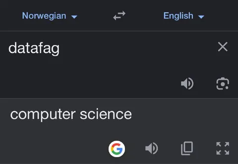 Datafag means computer science