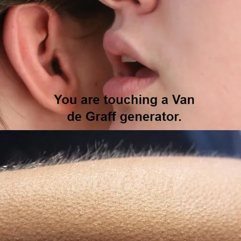 Touching a Van de Graaff Generator