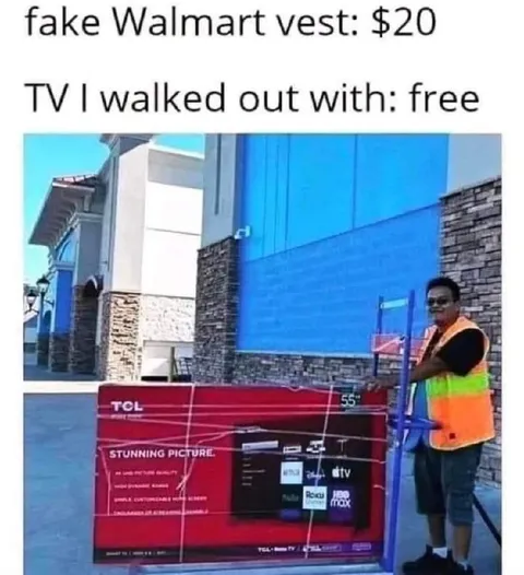 Fake Walmart Vest TV Heist