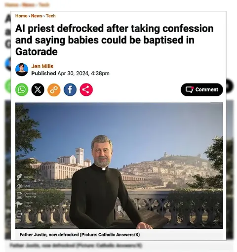 AI Priest Defrocked Over Gatorade