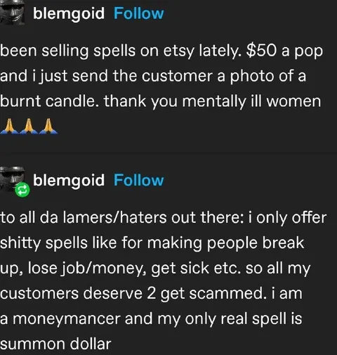 Fake Etsy Spell Scam