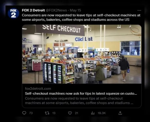 Self-Checkout Asking for Tips