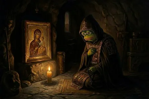 Пепе молится в пещере