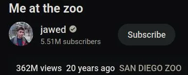 Me at the Zoo YouTube Screenshot