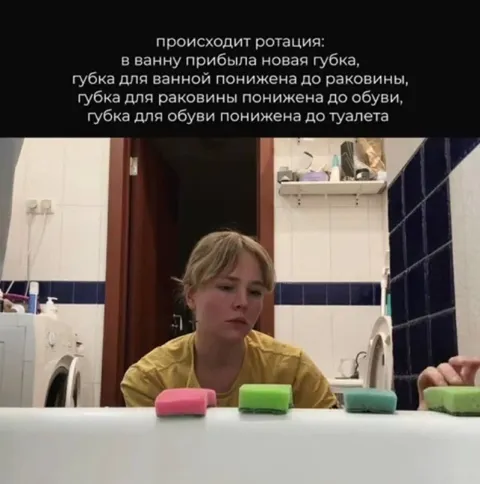 Ротация губок в ванной