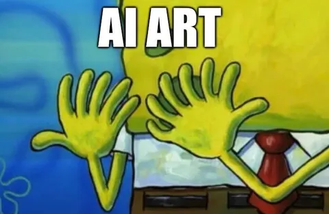 SpongeBob AI Art Hands