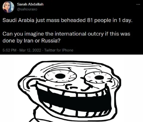 Saudi Arabia Trollface Tweet