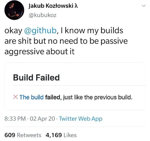 Passive Aggressive Build Failure