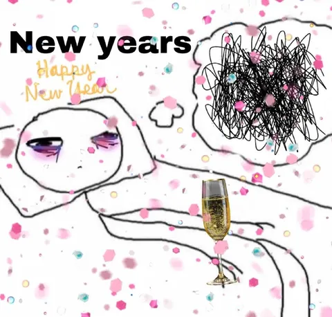 Exhausted New Year Celebration
