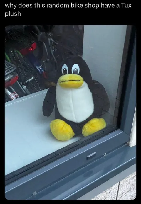 Random Bike Shop Tux Plush