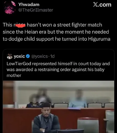 LowTierGod Dodges Child Support