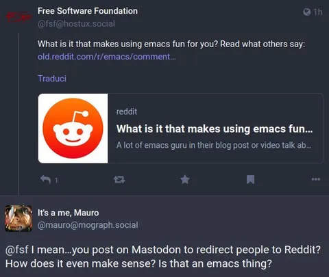 Mastodon Redirects People to Reddit