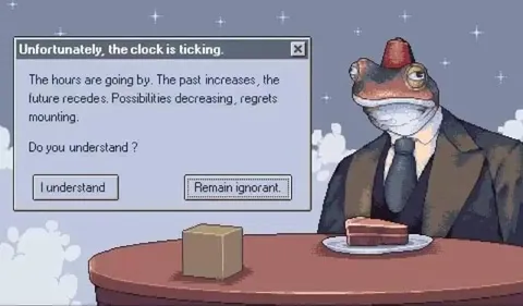Remain ignorant clock warning