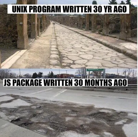 Unix Versus JavaScript Package Stability