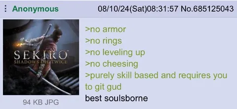 No Armor No Rings Sekiro