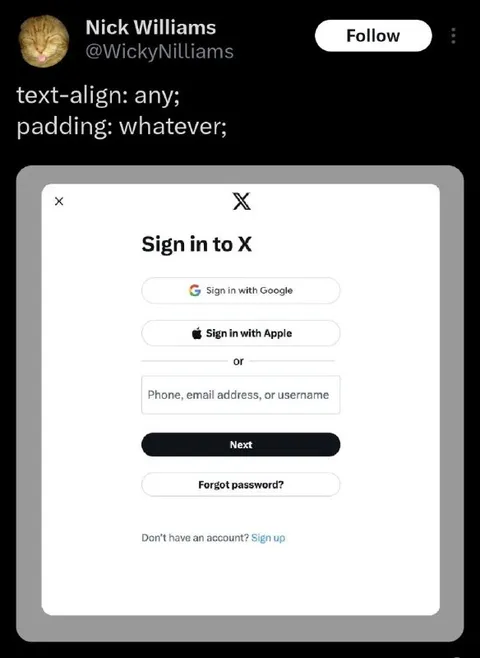 CSS Alignment Meets X Login