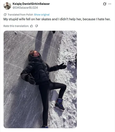 Wife Fell on Her Skates