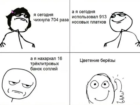 Цветение берёзы и сопли