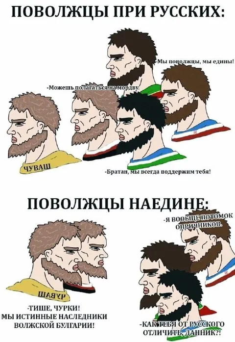Поволжцы при русских и наедине