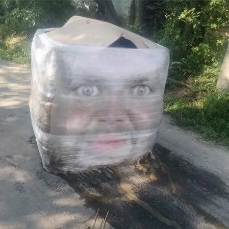 Лицо на странном тюке