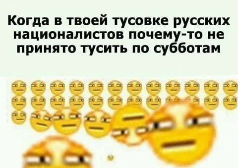 Русские националисты не тусуются по субботам