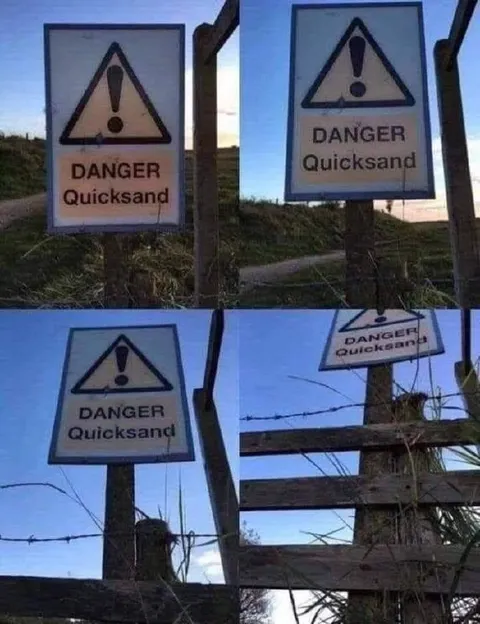 Danger Quicksand Sign Fails