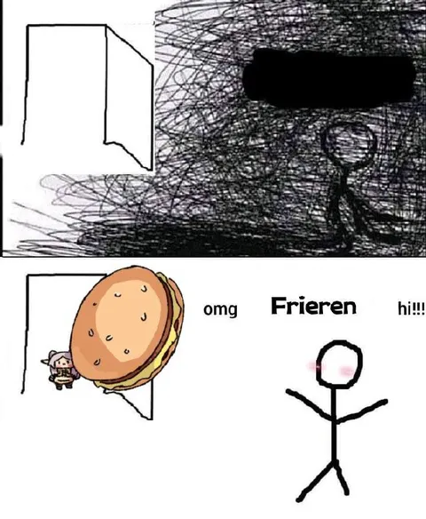 Frieren Meets a Giant Burger