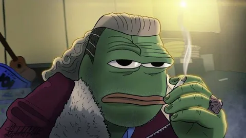 Уставший зелёный курильщик