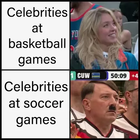 Celebrities at Basketball vs Soccer