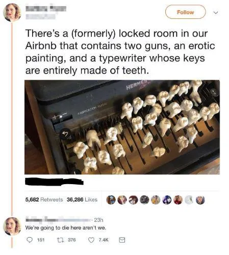 Airbnb Typewriter Made of Teeth