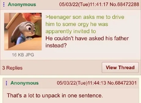 Teenager Asks Dad for an Orgy Ride