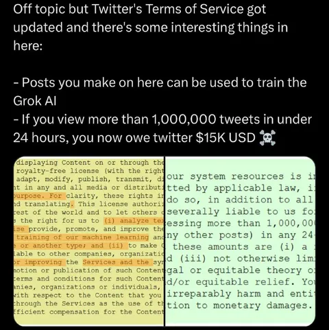 Twitter Terms of Service Update