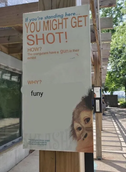 Orangutan Exhibit Warning