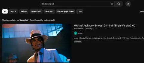 Michael Jackson Smooth Criminal Search