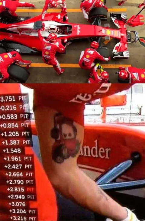 Ferrari Pit Stop Tattoo