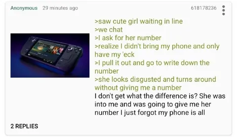 Forgot Phone While Asking for Number