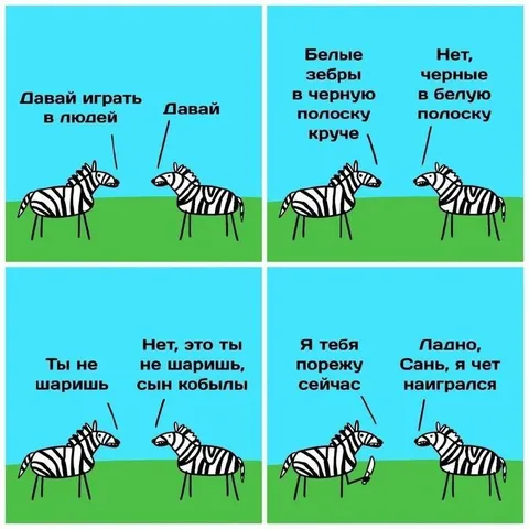 Зебры спорят о полосках