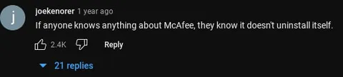 McAfee Doesn't Uninstall Itself