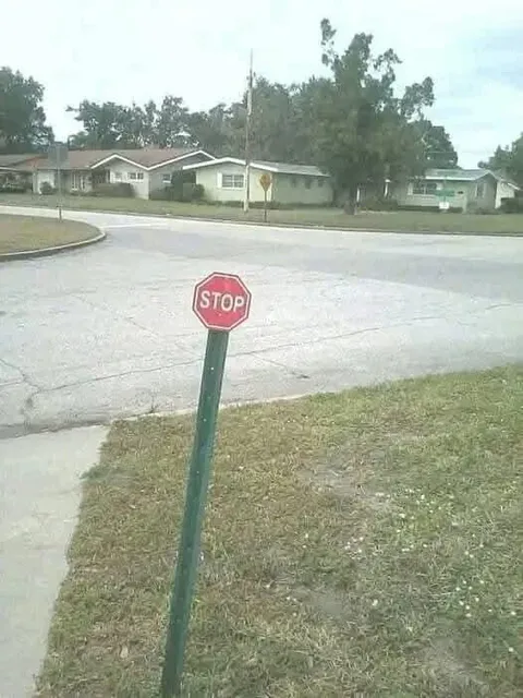 Bent Stop Sign