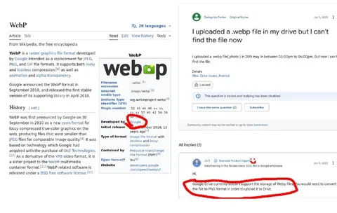 Google Drive Does Not Support WebP