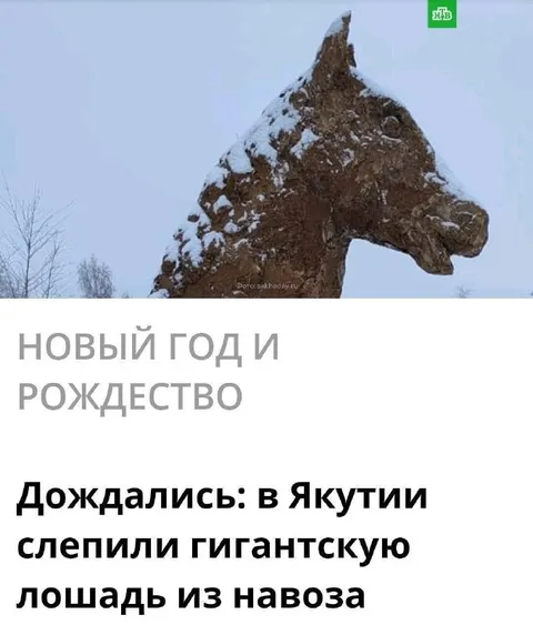 Гигантская лошадь из навоза
