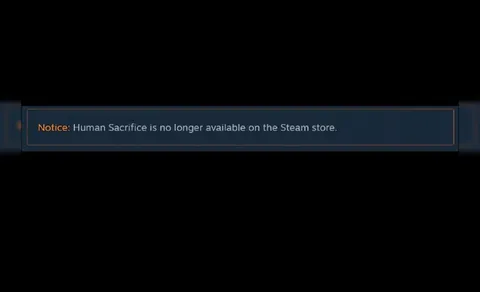 Human Sacrifice Removed from Steam