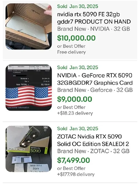 RTX 5090 Price Drop Listings