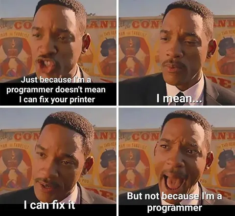Programmer Fixes the Printer