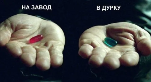 Красная таблетка на завод, синяя в дурку